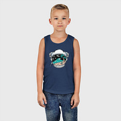 Майка детская хлопок Море и космос в скафандре, цвет: тёмно-синий — фото 2