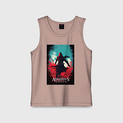 Детская майка Assassins creed red blue abstract