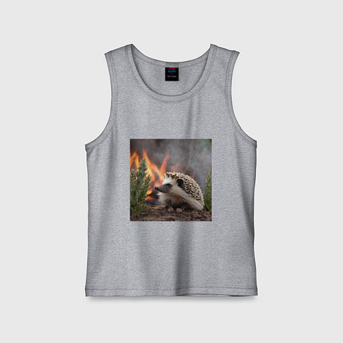 Детская майка Ёжик в огне / Меланж – фото 1