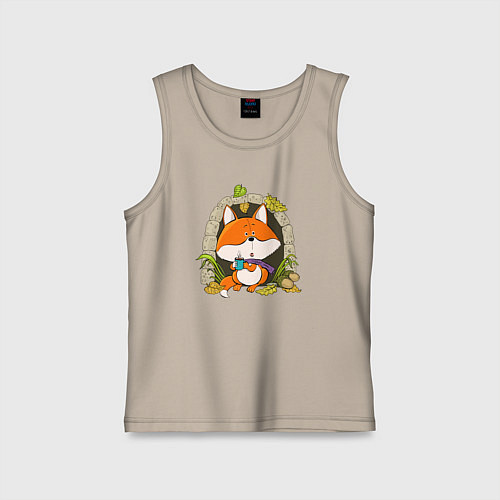 Детская майка Прелестная лисичка / Миндальный – фото 1