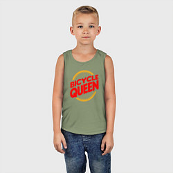 Майка детская хлопок Велосипедная королева, цвет: авокадо — фото 2