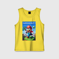 Майка детская хлопок Minecraft and Mario - ai art collaboration, цвет: желтый