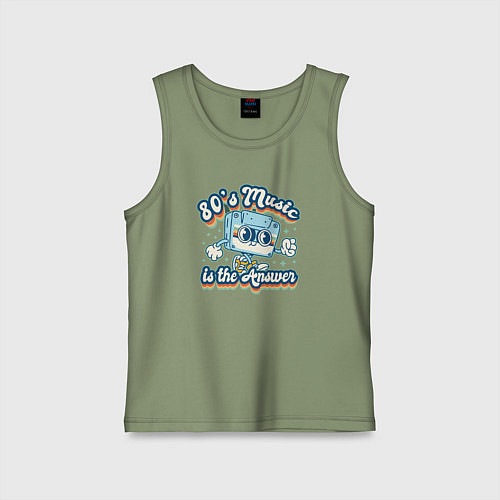 Детская майка 80 s music is the answer / Авокадо – фото 1