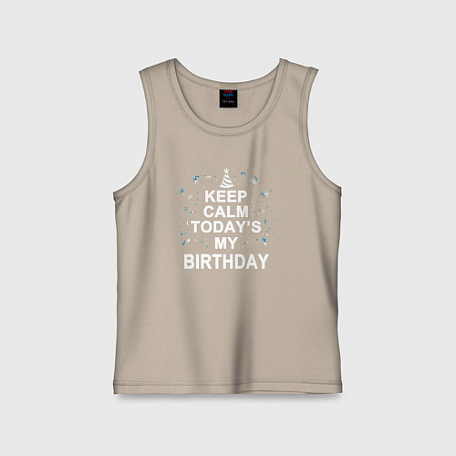 Детская майка Сегодня мой день рождения / Миндальный – фото 1