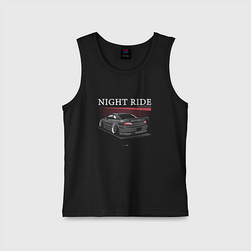 Детская майка Nissan skyline night ride / Черный – фото 1