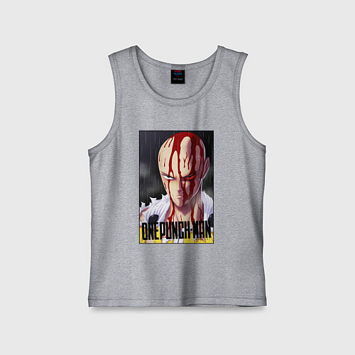 Детская майка Saitama blood / Меланж – фото 1