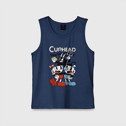 Детская майка Cuphead - devil / Тёмно-синий – фото 1