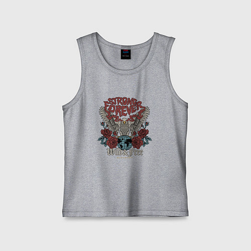 Детская майка Сильный навсегда / Меланж – фото 1