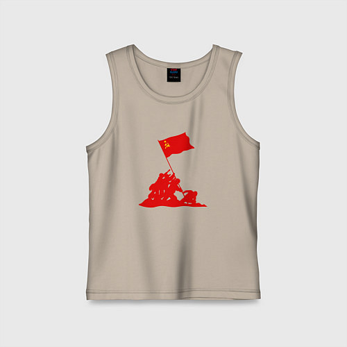 Детская майка Возведение знамени победы / Миндальный – фото 1