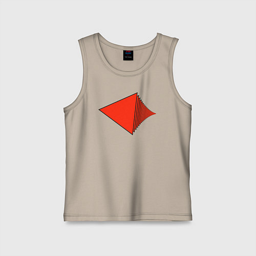 Детская майка Красные треугольники в перспективе / Миндальный – фото 1