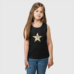 Майка детская хлопок Звезда камуфляж песочный, цвет: черный — фото 2