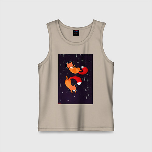 Детская майка Лисы в невесомости / Миндальный – фото 1