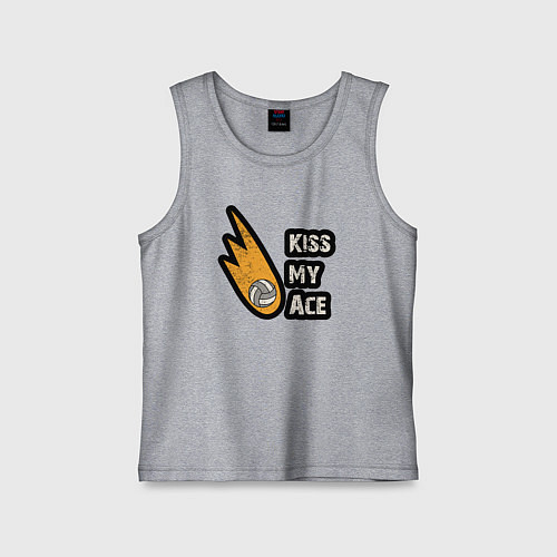 Детская майка Kiss my ace volleyball / Меланж – фото 1