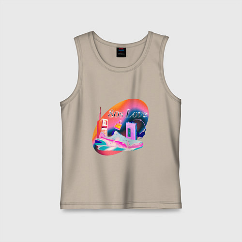 Детская майка 80s Love / Миндальный – фото 1