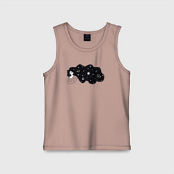 Майка детская хлопок Космос в волосах, цвет: пыльно-розовый