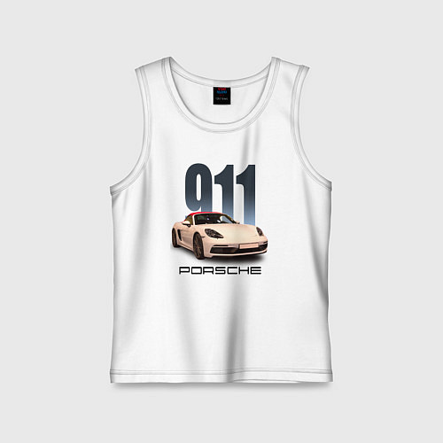 Детская майка Немецкий спортивный автомобиль Порше 911 / Белый – фото 1