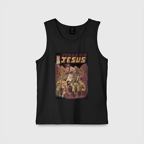 Детская майка Доисторический Иисус / Черный – фото 1