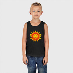 Майка детская хлопок Огненное солнце, цвет: черный — фото 2