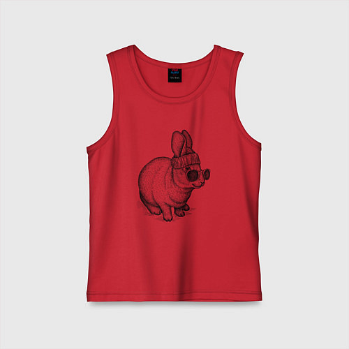 Детская майка Стильный зайчишка / Красный – фото 1