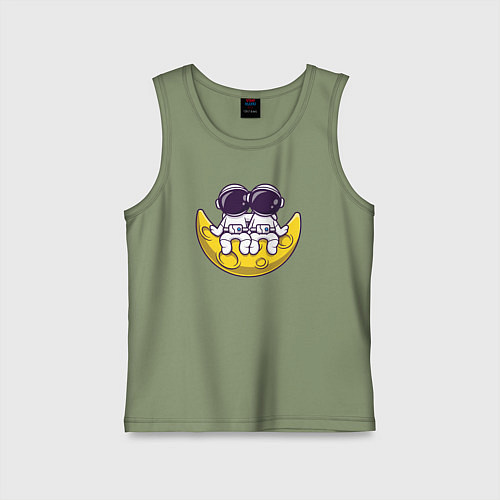 Детская майка Космонавты на Луне / Авокадо – фото 1