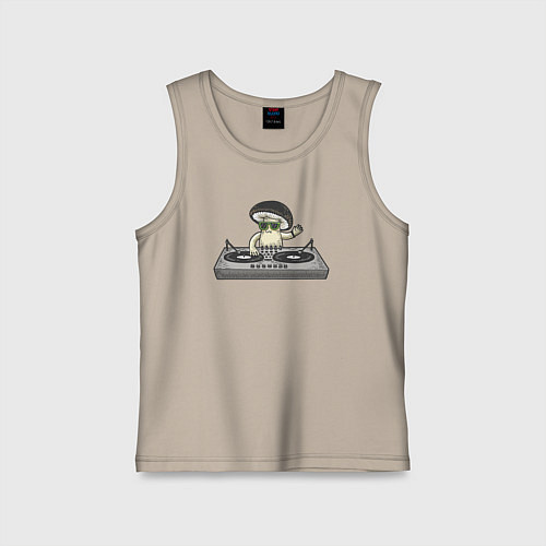 Детская майка Диджей грибок / Миндальный – фото 1