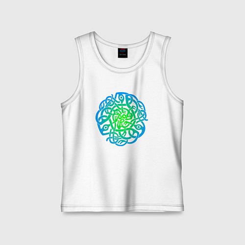 Детская майка Голубой кельтский готичный узор / Белый – фото 1