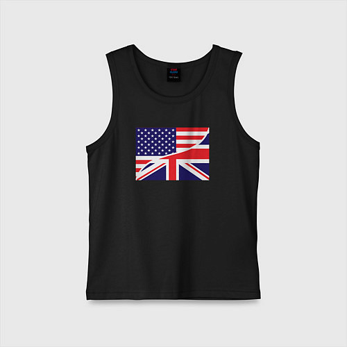 Детская майка США и Великобритания / Черный – фото 1