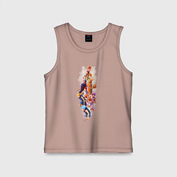 Майка детская хлопок Баскетбол Куроко Тайга Кагами, цвет: пыльно-розовый