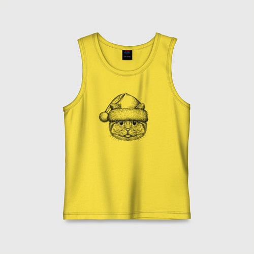 Детская майка Новогодний котяра / Желтый – фото 1