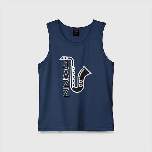 Детская майка Jazzy sax / Тёмно-синий – фото 1