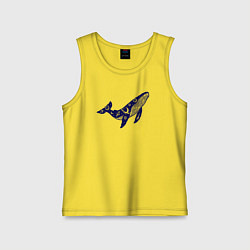 Майка детская хлопок Space whale, цвет: желтый