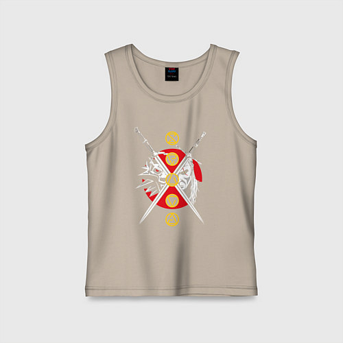 Детская майка Wolf samurai / Миндальный – фото 1