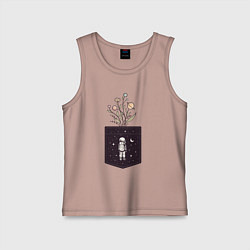 Майка детская хлопок Космический карман, цвет: пыльно-розовый