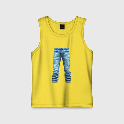 Детская майка Джинсы штаны jeans / Желтый – фото 1