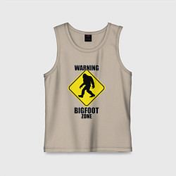 Детская майка Предупреждающий знак Bigfoot zone
