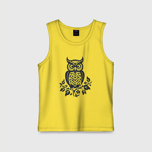 Детская майка Силуэт совы / Желтый – фото 1