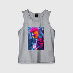 Майка детская хлопок Bart Simpson - punk, цвет: меланж