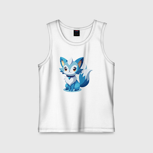 Детская майка Синий лисенок / Белый – фото 1