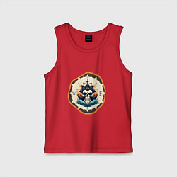 Майка детская хлопок Приключения пиратов, цвет: красный