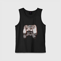 Майка детская хлопок Dualshock 4, цвет: черный