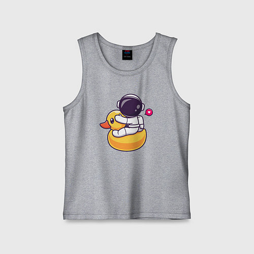 Детская майка Космонавт и утёнок / Меланж – фото 1
