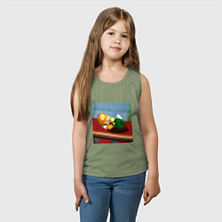 Майка детская хлопок Жёлтый луиджи 64 спит арт, цвет: авокадо — фото 2