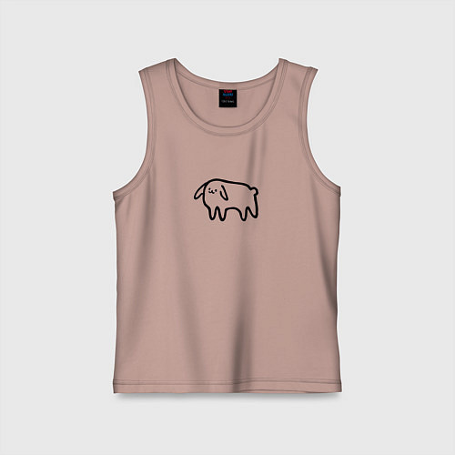 Детская майка Глупенький смешной песик / Пыльно-розовый – фото 1