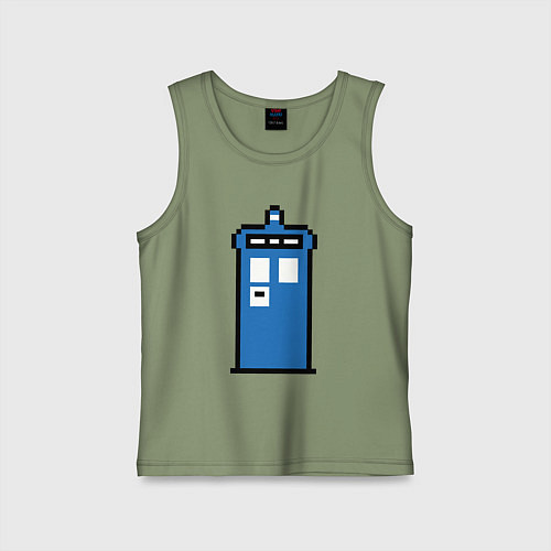 Детская майка Tardis pixels / Авокадо – фото 1