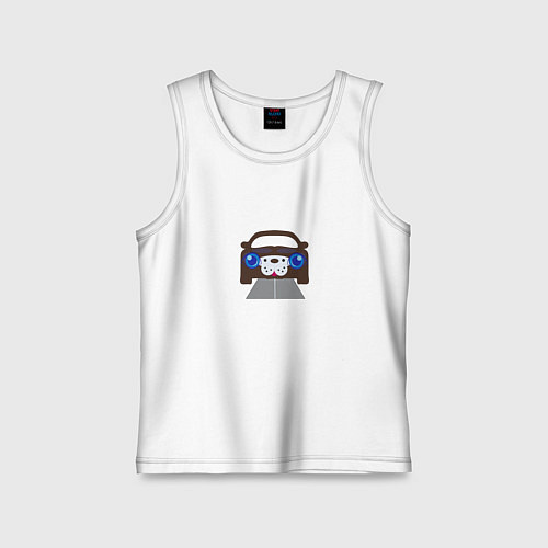 Детская майка Собака машина / Белый – фото 1