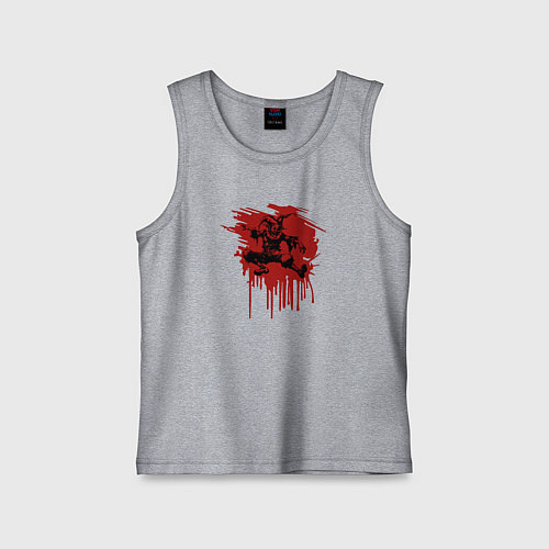 Детская майка Жуткий Шут танцует в красных брызгах / Меланж – фото 1