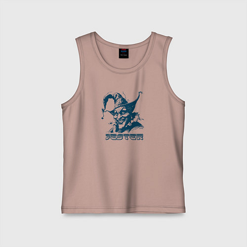 Детская майка Зловещий шут с жутким лицом / Пыльно-розовый – фото 1