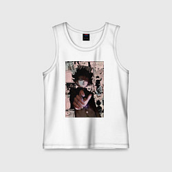 Майка детская хлопок Моб Психо 100 Рицу Кагэяма Шигэо Кагэяма, цвет: белый