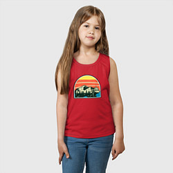 Майка детская хлопок Медведь и горы, цвет: красный — фото 2