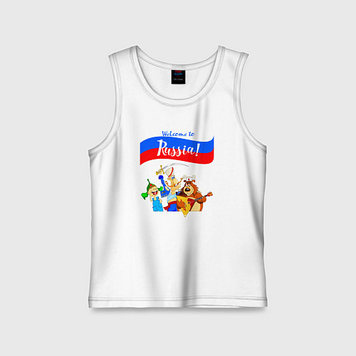 Детская майка Welcome to Russia inscription color / Белый – фото 1
